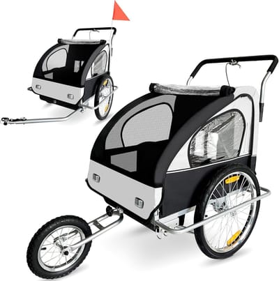 Fietskar voor kinderen - Kinderfietskar - Kinderbuggy - Fiets aanhanger - Veiligheidsgordel
