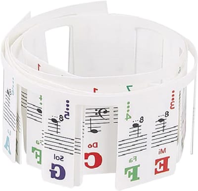 Piano Toetsenbord Stickers - Pianonoten Overlay - Piano Leren - Niet-klevend Ontwerp - 122x4CM - Gekleurd