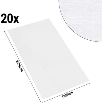 GGM Gastro (20 Stück) Damast Tischdecke Tessin Atlas - 210g/m² - 130x220cm - Weiß