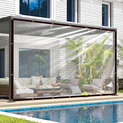 Afdekzeil Transparant - Waterdicht Zeildoek - Buiten Bescherming - UV-bestendig Inslagringen - 3x6 Meter - Doorzichtig