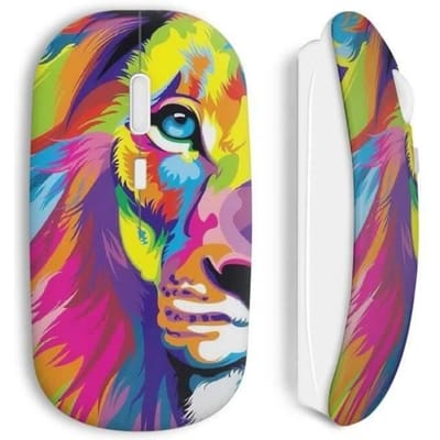 Souris sans Fil lion colorful