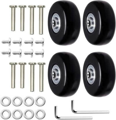 Set van 4 Vervangwielen voor Koffers - Universele Rubber Wielen voor Reisbagage, 40mm x 18mm, Duurzaam en Stil