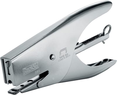 Ergonomische Nietpistool voor Maximaal 15 Bladen - Staal & Chroom, Achterladend, Geschikt voor 21/4 Nietjes