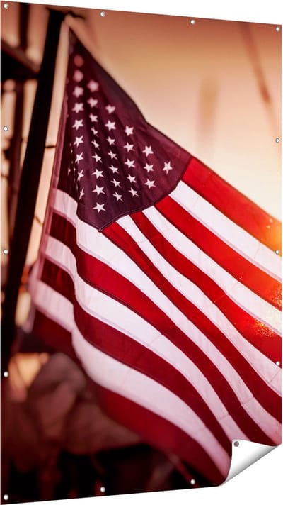 Gards Tuinposter Amerikaanse Vlag - Verenigde Staten - 120x180 cm - Tuindoek - Tuindecoratie - Wanddecoratie buiten - Tuinschilderij