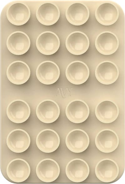 AVY Magnetische Liquid Silicone Zuignap Telefoonsticker / Telefoonhouder | Compatibel met MagSafe | Zelfklevende Telefoonhouder voor Spiegel, Raam en Muur | Handsfree Video's Maken | Beige