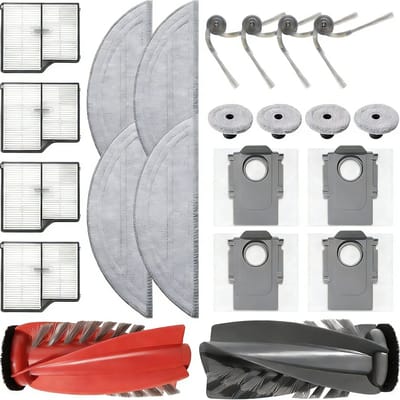 21 stuks Vervangingsonderdelen - geschikt voor Roborock Saros 10 stofzuiger - 1 rolborstel + 4 dweilpads + 4 randdweilen + 4 stofzakken + 4 zijborstels + 4 filters