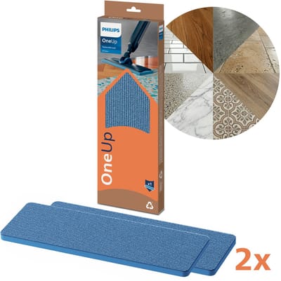 Philips OneUp Vervangbare Dweildoek XV1882/20 - Origineel - Zuigt vuil water op, herbruikbaar & efficiënt - Dubbele Verpakking