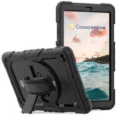 Casecentive Handstrap Pro Hardcase met handvat Galaxy Tab A7 10.4 2020 zwart