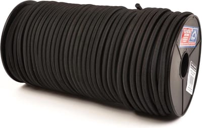 Elastisch Bungee Koord - Schokkoord Touw - Bevestigen van Dekzeilen - Marine Grade Kwaliteit - 10mm x 50M - Zwart
