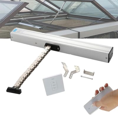 Automatische raamopener - Elektrische opener - Ventilatie regelen - Met afstandsbediening - Tot 1000 mm slag - Zilver