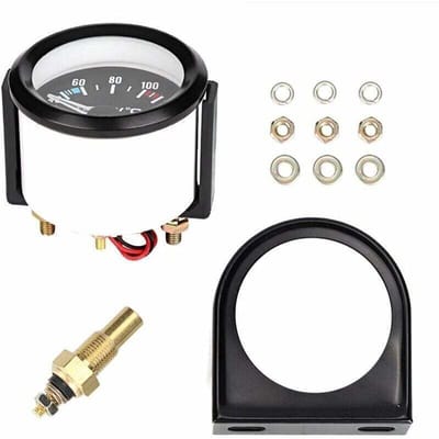 Koelvloeistoftemperatuurmeter Geschikt voor auto's, wijzerplaat van 52 mm (2 inch).