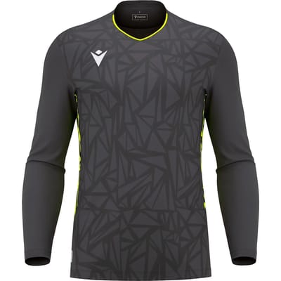 Macron Corvus Eco Keepershirt Lange Mouw Heren - Antraciet / Fluogeel | Maat: 3XL