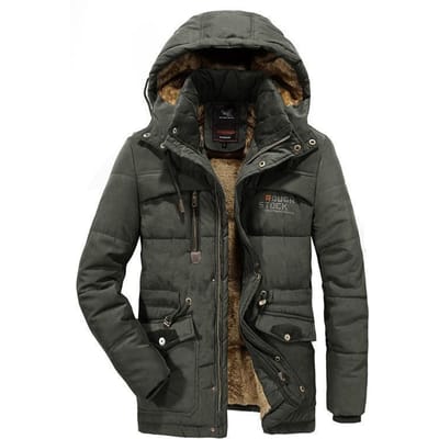 Nieuwe fluwelen verdikte grote maat heren katoenen jas middellange lengte grote maat warme katoenen jas 8XL black