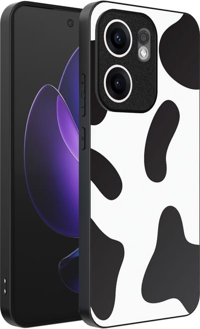 Smartphonica Telefoonhoesje Geschikt voor Oppo Reno 13F met Koeienvlekken Opdruk - TPU Backcover Case With Cow Patches Design geschikt voor Oppo Reno 13F
