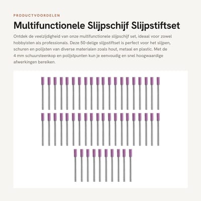 Dailygoods- Slijpschijf 50 stuks/set - Multifunctionele Slijpschijven - Schuursteenkop 4 mm - Polijstpunt - Polijstaccessoires - Voor Plastic/Metaal/Hout - Slijpgereedschap
