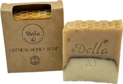 Della Essentials Havermout & Honing Zeep - Handgemaakte Natuurlijke Zeep met Scrub-effect - Biologisch - 100 gram