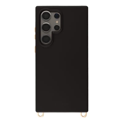 Selencia Hoesje - Geschikt voor Samsung Galaxy S24 Ultra - Rivièra Backcover met Magnetische Ring met afneembare haakjes - Velvet Black