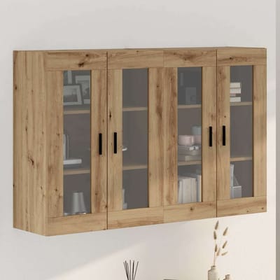 vidaXL - Wandgemonteerde - Kasten - 2 - st - artisanaal - eikenkleurig