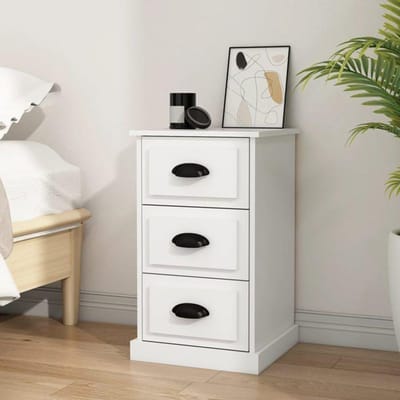 Maison Exclusive - Witte nachtkastje 39x39x67 cm bewerkt hout wit