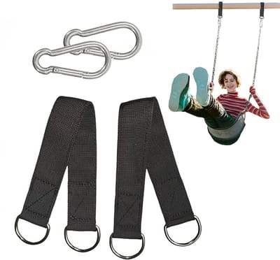 Ophangsysteem voor Hangmat/Schommel/Nestschommel - Hangmat Bevestigingsset - Hangmat Standaard - Schommelophangset - Hangmat Ophangsysteem - Ophangset - Schommelbevestiging - Inclusief Haken - Karabijnhaak - 50cm - 2x Nylonband - 2x Karabijnhaak