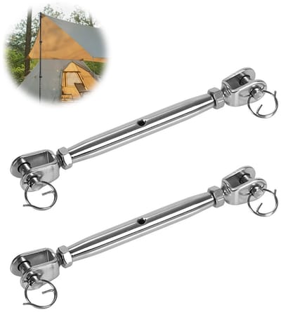 Dailygoods- Want-spanners Roestvrij staal 304 - Draadspanners - Zonnezeil-spanners - Voor zeilboot - Voor tuinlampen - Afmetingen 16-21 cm - Spanner