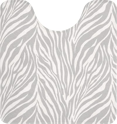WC mat met uitsparing 55x60 cm - Antislip - Zebra - Motief - Grijs - Toiletmat met uitsnijding - Vloermat - Douchemat - Toilet tapijt - Toiletmatten