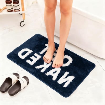 Zachte en Antislip Badmat in Zwart en Wit, 40 x 60 cm, Wasbare Badmat Geschikt voor Badkamer, Keuken en Woonkamer