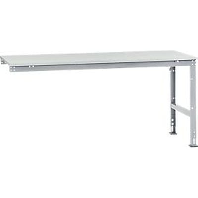 Manuflex aanbouwtafel UNIVERSAL Standaard, tafelblad kunststof, 2000 x 1000, aluminium zilver