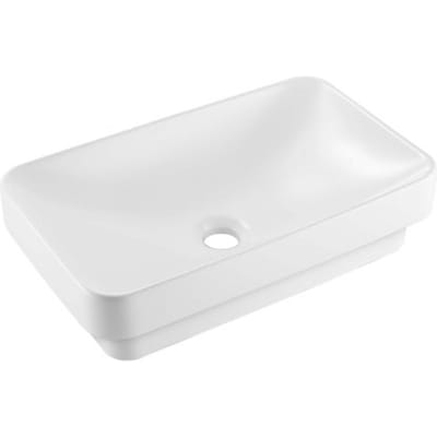 VEVOR Half-inbouwwastafel 490 x 305 mm Rechthoekige opzetwastafel met 45 mm afvoergat, moderne inbouwwastafel voor kleine ruimtes Keukens Badkamers Wit