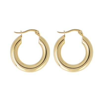 Lajetti - Stainless Steel Oorringen 2,5 cm - Gold plated Dames Oorbellen