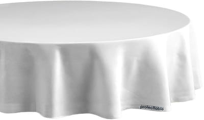 Protecttable - Rond Tafelzeil Uni Wit Ø138cm - Tafelkleed Afwasbaar - Kunststof