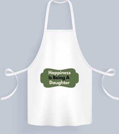 Akyol - happiness is being a daughter Keukenschort - Dochter - de liefste dochter - verjaardag - cadeautje voor dochter - dochter artikelen - kado - geschenk - 82 bij 71 cm