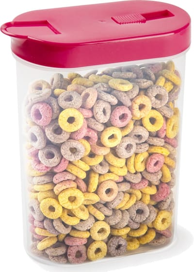 Plasticforte Voedselcontainer strooibus - roze - inhoud 1 liter - kunststof - 15 x 7 x 19 cm