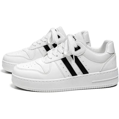 Nieuwe Witte Sportschoenen Ademend Comfortabel Hardlopen Platform Schoenen Trend Veterschoenen Gevulkaniseerde Schoenen Herenschoenen 40 white