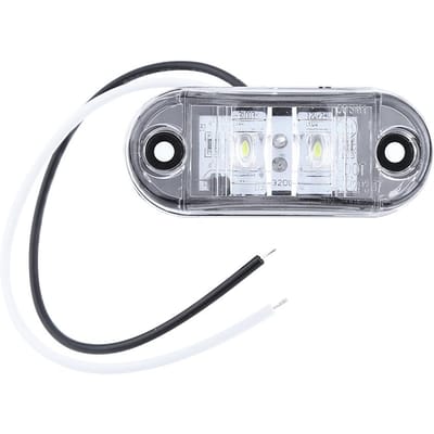 4X Lampe de Gabarit Latérale pour Voiture Camion Remorque Caravane, 2 LED, 12V 24V Blanc blanc