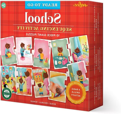 Tijdlijn Puzzel - Educatieve Puzzel School Puzzel - Leren Ordenen - Gerecycled Karton - 10 Stuks - Multicolor