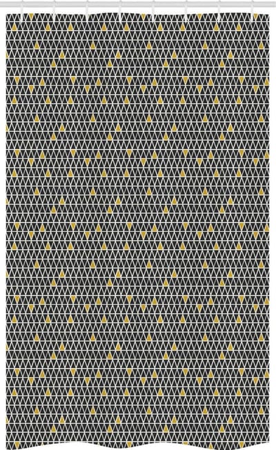 ABAKUHAUS Geometrisch douchegordijn – 120 x 180 cm – Geel-Wit-Zwart