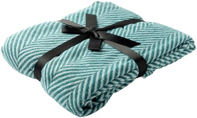 Dutch Decor - JOSEFIEN - plaid 140x180 cm - lichtgewicht - visgraatmotief - Deep Lake - petrol