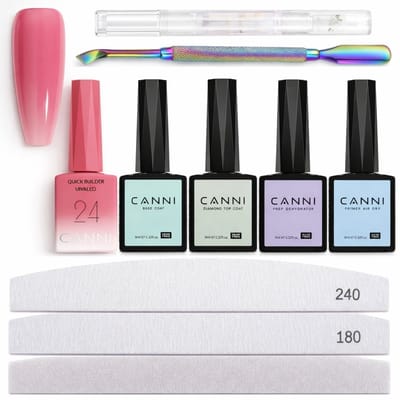 Canni - Biab - Set - 10-delig - HEMA-vrij - TPO-vrij - Builder in a bottle - Builder gel - Biab nagellak - Biab set - The gel bottle biab - Gel in a bottle