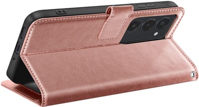 Mayaxess, Portemonneehoesje voor Xiaomi Redmi 15 5G met polsbandje en standaardfunctie, Champagneroze