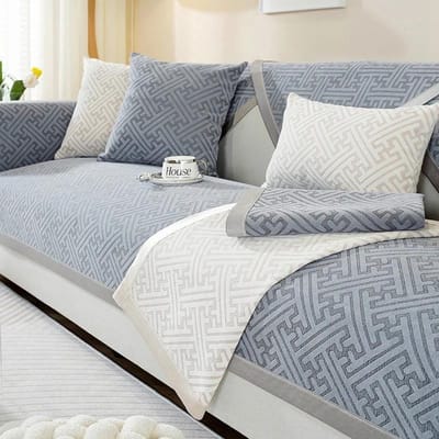Nordische Stick Jacquard Sofa Kussen Chenille Sofahoes voor Woonkamer Vier Seizoenen Bankhoes L-vormige Hoekbankhoes 70x70cm 1pcs