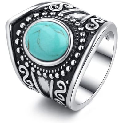 Ronde Antieke Geschenken Voor Mannen Ringen Groen Zirkoon Kroon Intage Mannen Ring Koperen Plating Zwarte Ringen Geometrisch Klassieke Sieraden 7 zwart