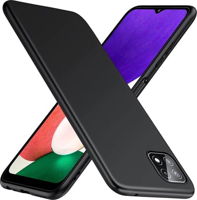 Soft Backcover Hoesje Geschikt voor: Samsung Galaxy A22 5G Silicone - Zwart - ZT Accessoires