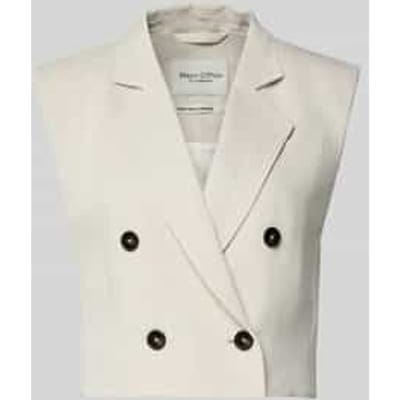 regular fit bodywarmer van mix van viscose en linnen