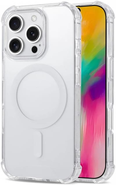 Transparant Hoesje Geschikt voor Apple iPhone 16 Pro Max | Compatibel met MagSafe | Schokbestendig TPU | Back Cover met Magneet | Dun | Flexibel | Shockproof | Doorzichtig