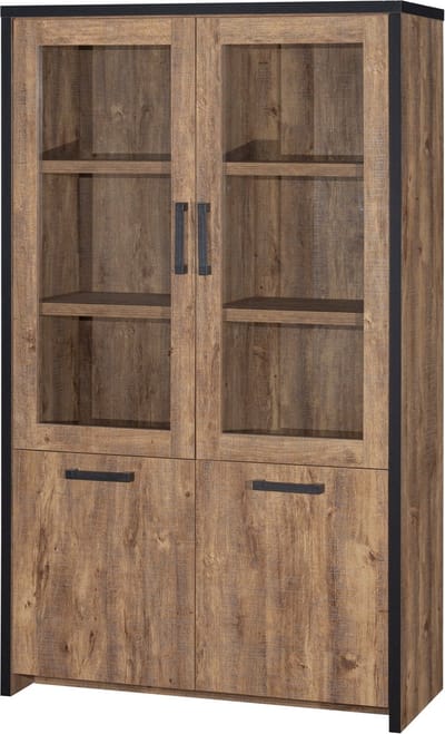 Belfurn - Vitrinekast  Eunice in decor mango bruin en zwart