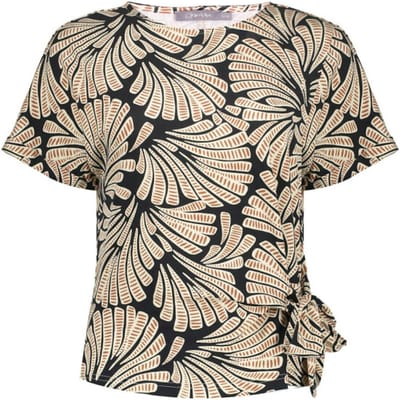 Geisha T-shirt Top 62331 20 Black/brown Dames Maat - L