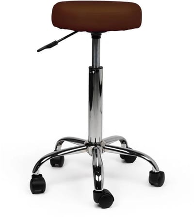 Ergonomische Tabouret Bruin op Wielen Standaard (50-68cm) / zonder Voetsteun / Standaard wielen