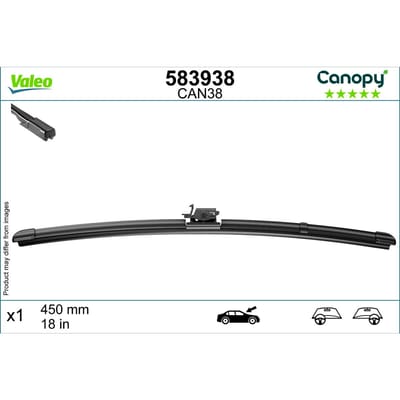 Wisserblad VALEO Canopy 583938, 450mm, Voor, 1 Stuk