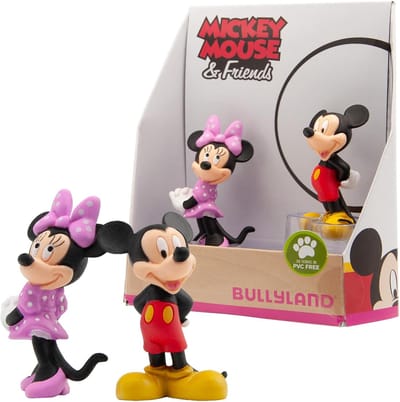 Bullyland 15083 – Speelfiguren Disney Mickey & Minnie – levensecht en detailrijk vormgegeven – ideaal als taartfiguur, verzamelobject of vrolijk cadeautje voor kinderen vanaf 3 jaar